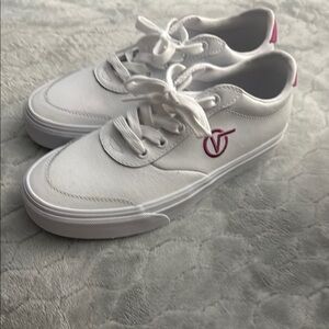 Vans White and Pink Sneakers Classic Canvas Design